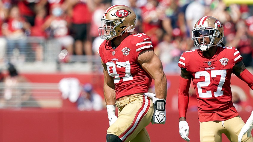 49ers' Fred Warner explains why he used Nick Bosa's shrug celebration – NBC  Sports Bay Area & California