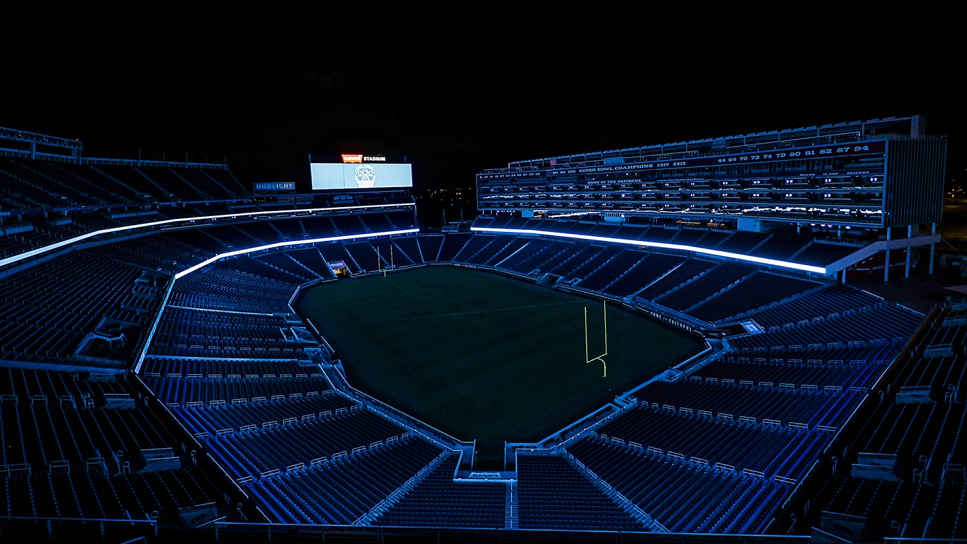 Levi's Stadium glows blue in support and appreciation of healthcare ...