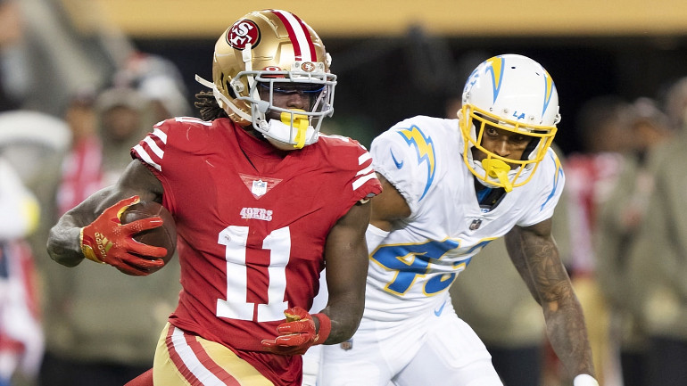 49ers receiver Brandon Aiyuk is emerging as a star in training camp