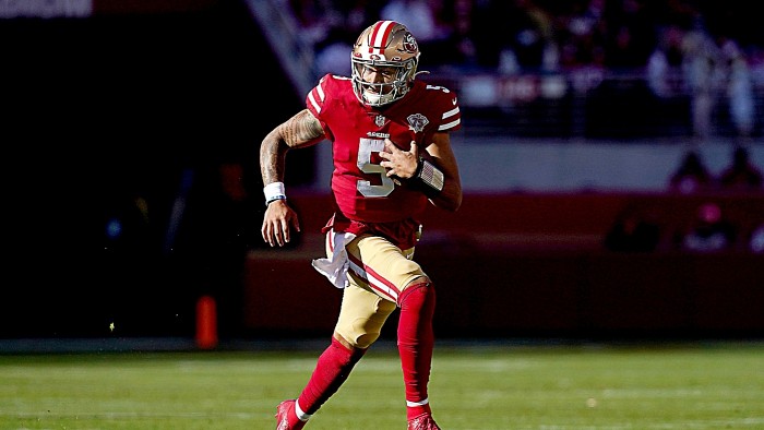 49ers' Trey Lance unleashes zone-read runs, draws Josh Allen comparison