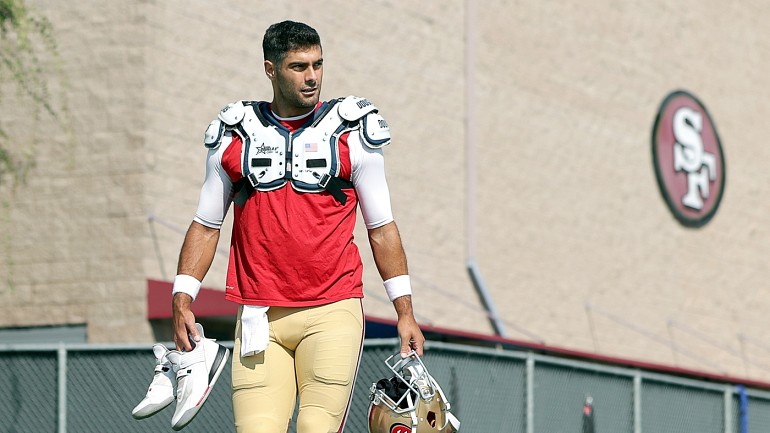 PFF ranks 49ers QB Jimmy Garoppolo as the 22nd best starter in the