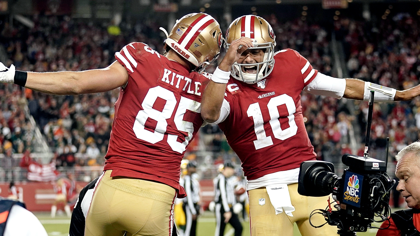 San Francisco 49ers T-shirt Jimmy Garoppolo And George Kittle Signatures