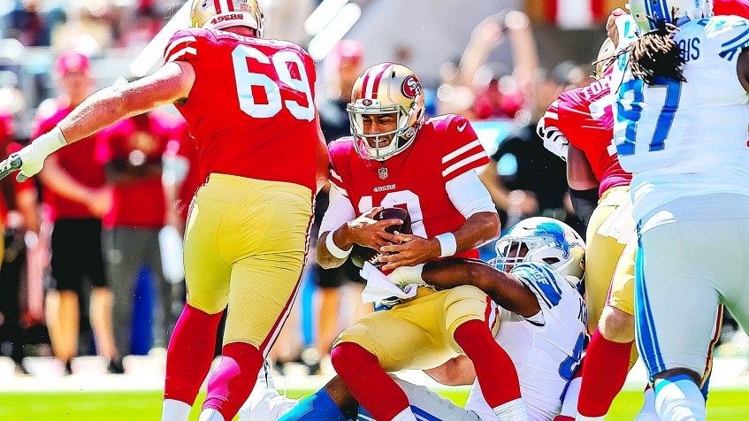 49ers news: When referencing sack numbers, Jimmy Garoppolo can make the  offensive line look better than it is - Niners Nation
