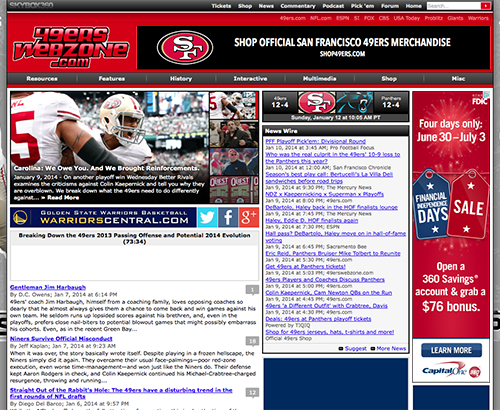 49ers Webzone circa 2014