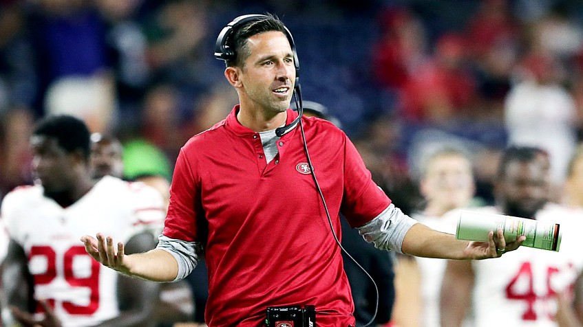 Don't ask Kyle Shanahan about his throwback Deion Sanders jersey