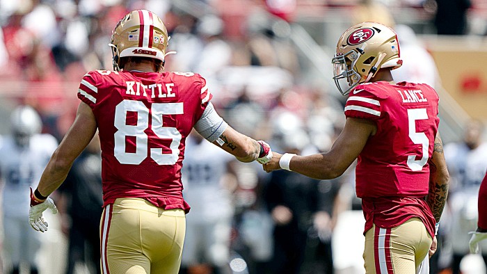 San Francisco 49ers' OTAs: George Kittle thinks Trey Lance looks better  than a rookie QB - Niners Nation