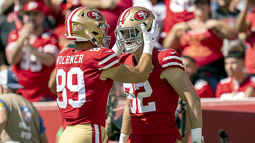 Ross Dwelley's contributions to 49ers have been no joke, despite