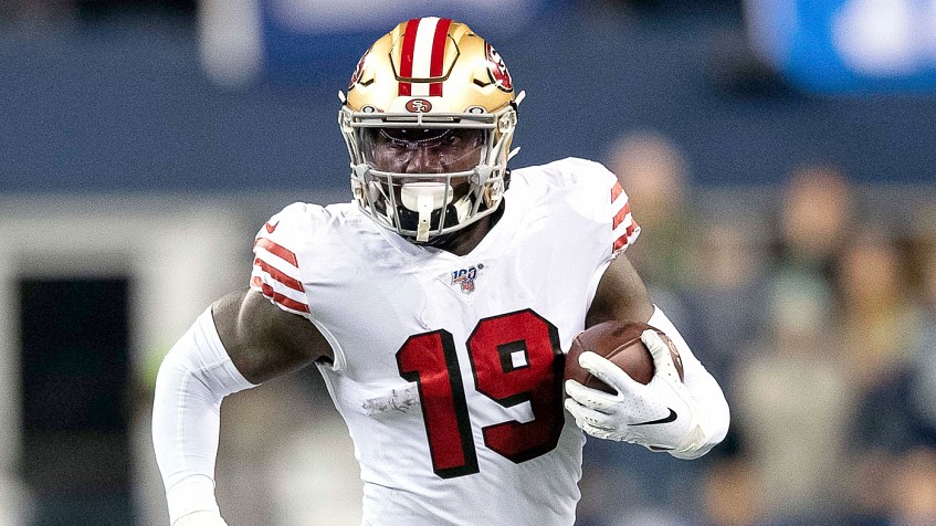 San Francisco 49ers wide receiver Deebo Samuel (19) celebrates