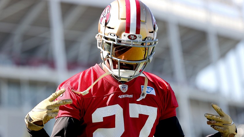 San Francisco 49ers Cornerback Dontae Johnson warms up before the