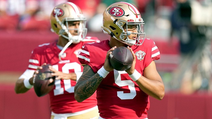 49ers rookie QB Trey Lance has his first splash play, on a nice 80-yard TD  toss (video)