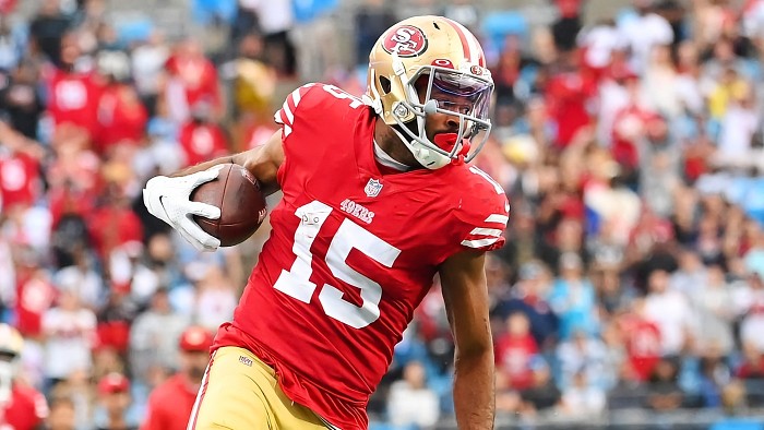 San Francisco 49ers wide receiver Jauan Jennings against the Arizona  Cardinals during an NFL football game in Santa Clara, Calif., Sunday, Nov.  7, 2021. (AP Photo/Tony Avelar Stock Photo - Alamy