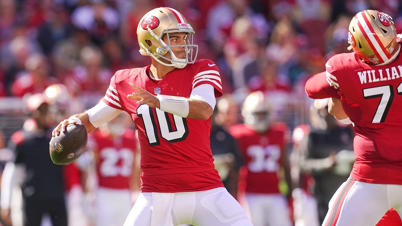 Jimmy Garoppolo is set to be introduced by the Las Vegas Raiders today