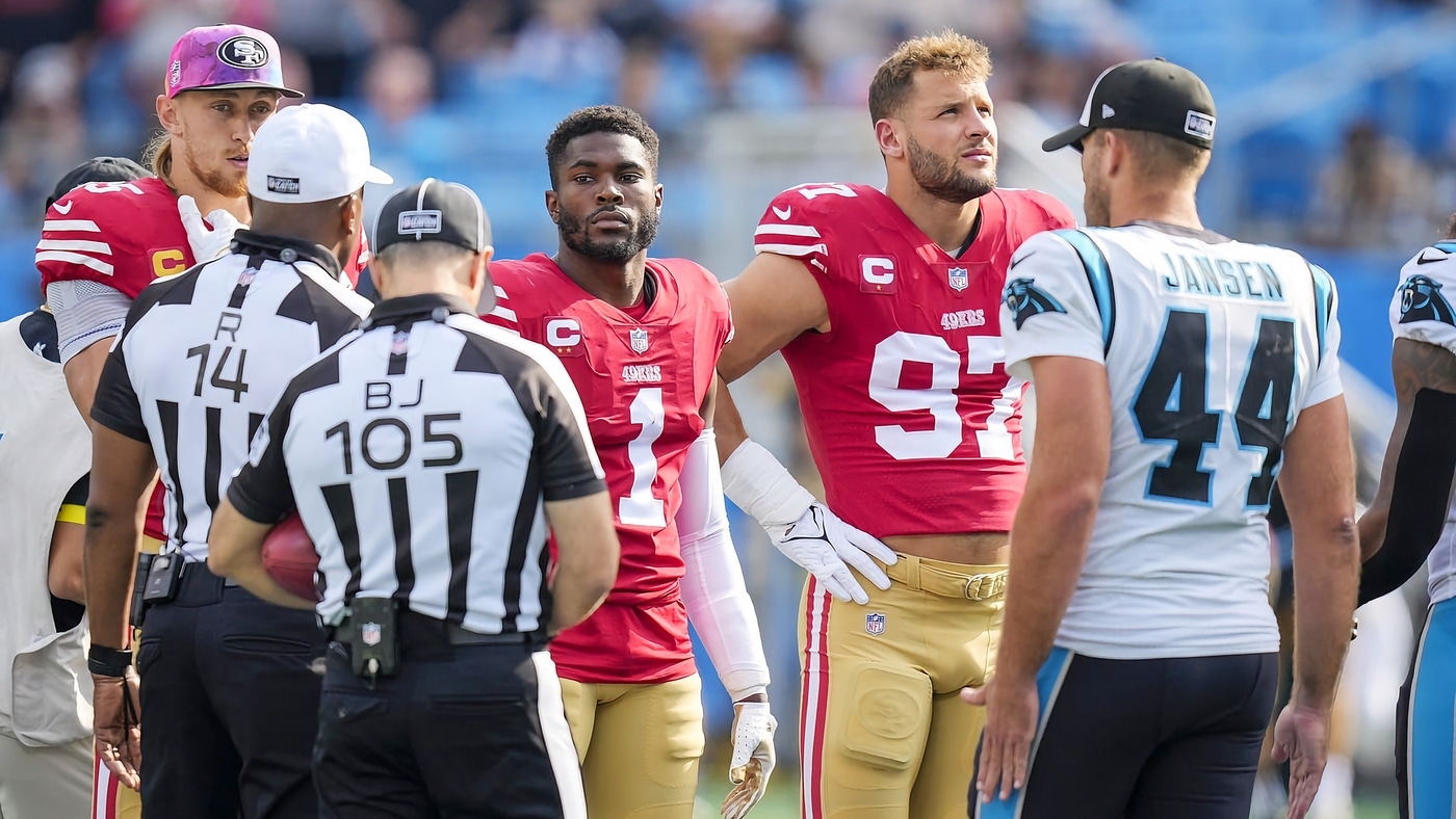 49ers-Panthers Injury Updates: Nick Bosa, Jimmie Ward, Robbie Gould ruled  out
