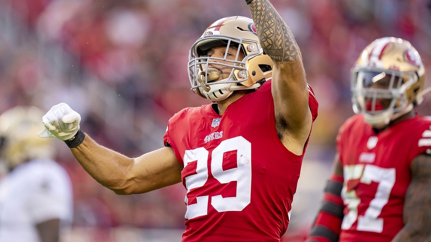 Cardinals' James Conner gets into a scuffle with 49ers' Talanoa Hufanga  after the game