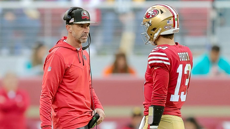 Kyle Shanahan didn't want to know the score of the #Warriors game 