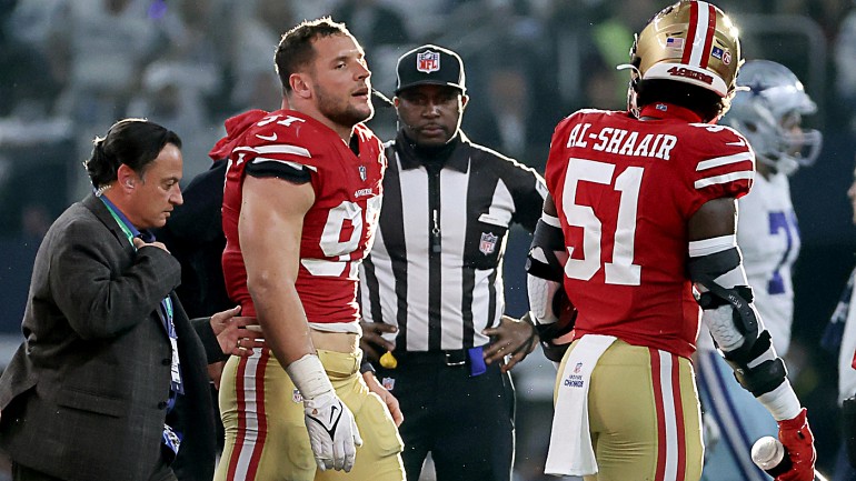 49ers injury update: Nick Bosa being evaluated for concussion