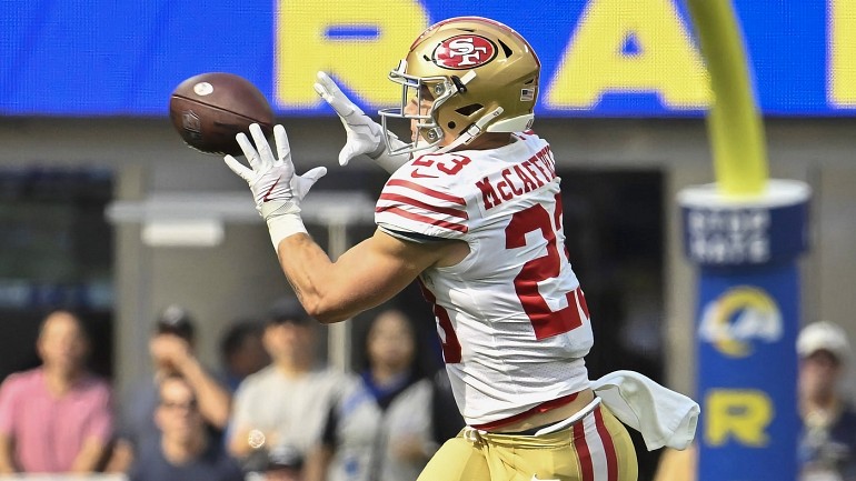 cmc in 49ers uniform