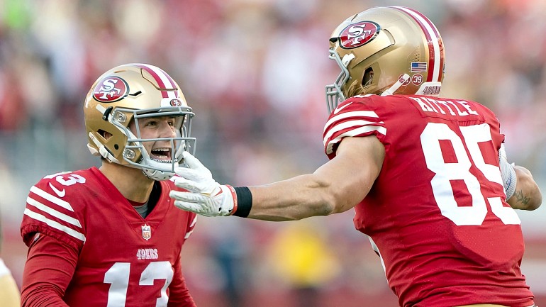 49ers' Brock Purdy lost bet to George Kittle, showed up to presser wearing  this