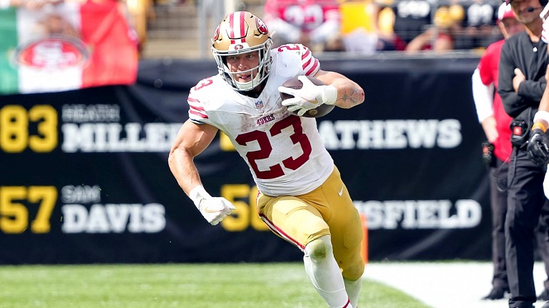 San Francisco 49ers defensive end Nick Bosa (97) during warmups before the  start of the game against the Minnesota Vikings in San Francisco, Sunday  November 28,, 2021. (Neville Guard/Image of Sport/Sipa USA