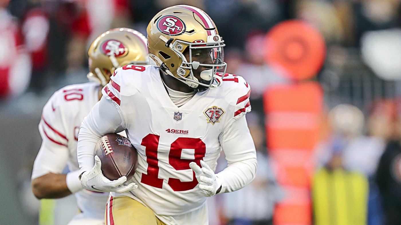 Wide receiver Deebo Samuel of the San Francisco 49ers gestures a