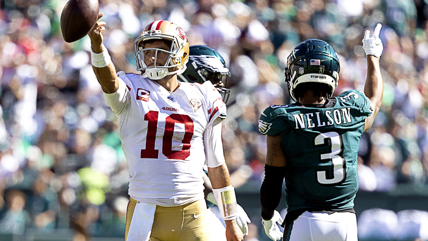 Jimmy Garoppolo overcomes shaky start, leads 49ers to important road win