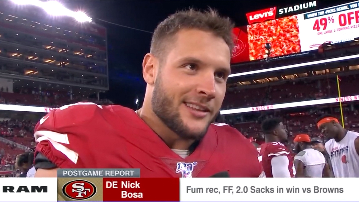 Nick Bosa's reunion with Baker Mayfield highlights 49ers-Panthers matchup -  BVM Sports