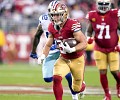 San Francisco 49ers quarterback Brock Purdy (13) signals during an NFL  football game against the Los Angeles Chargers, Friday, Aug. 25, 2023, in  Santa Clara, Calif. (AP Photo/Scot Tucker Stock Photo - Alamy