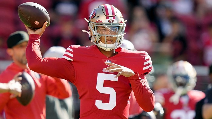 Watch: Trey Lance wows fans with deep TD pass to Danny Gray in 49ers-Vikings  joint practice