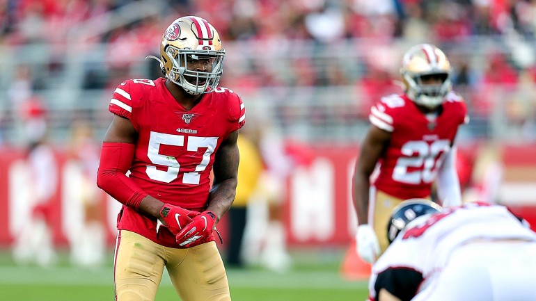 San Francisco 49ers outside linebacker Dre Greenlaw (57) during an