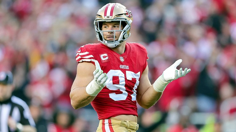 San Francisco 49ers defensive end Nick Bosa (97) during the first