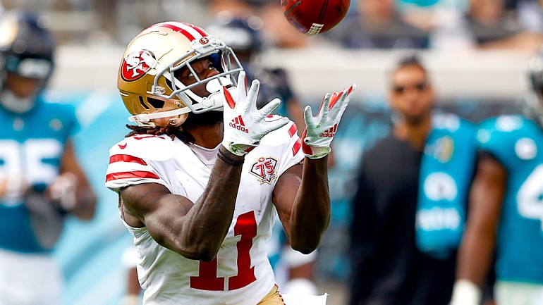 49ers receiver Brandon Aiyuk is emerging as a star in training camp