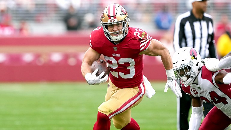 Christian McCaffrey breaks Jerry Rice's 49ers record while scoring 4  touchdowns in win over Cardinals