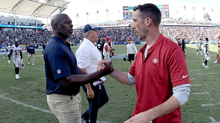 Former Chargers coach Anthony Lynn is at home on 49ers staff - Los