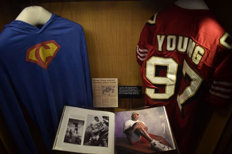 Sam Mills locker display at Pro Football Hall of Fame