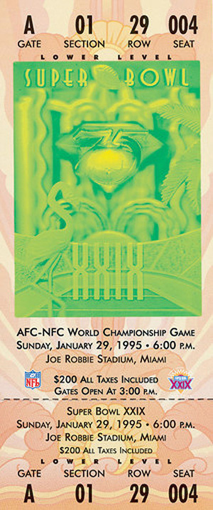 90s Super Bowl XXIX San Francisco 49ers Vs San Diego Chargers 