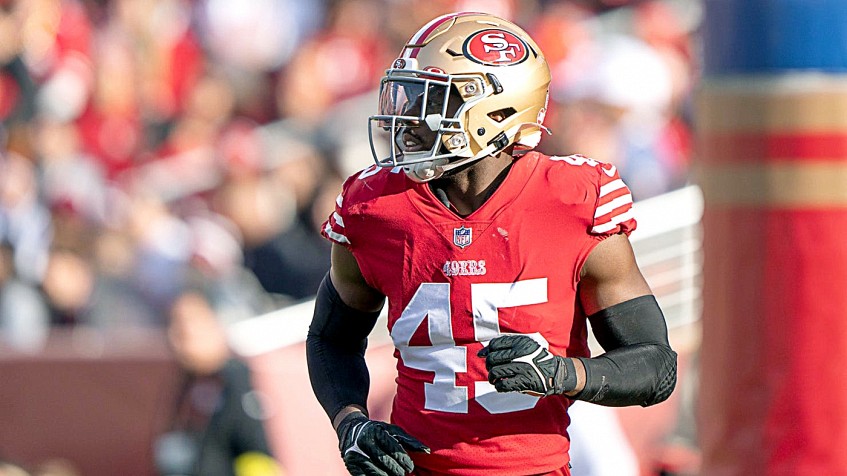 San Francisco 49ers linebacker Demetrius Flannigan-Fowles (45