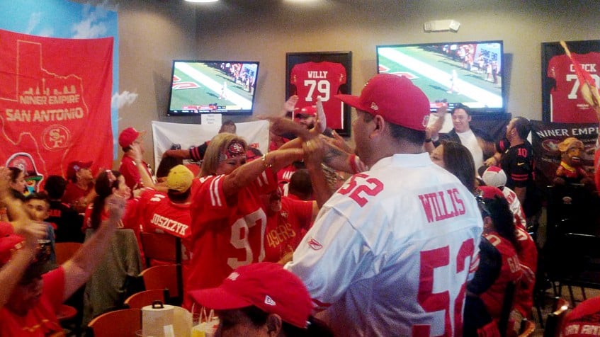 Many local San Francisco 49ers fans watch playoff games in bars