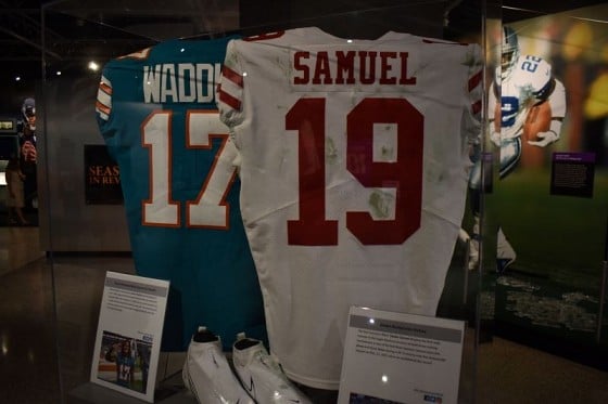 Sam Mills locker display at Pro Football Hall of Fame