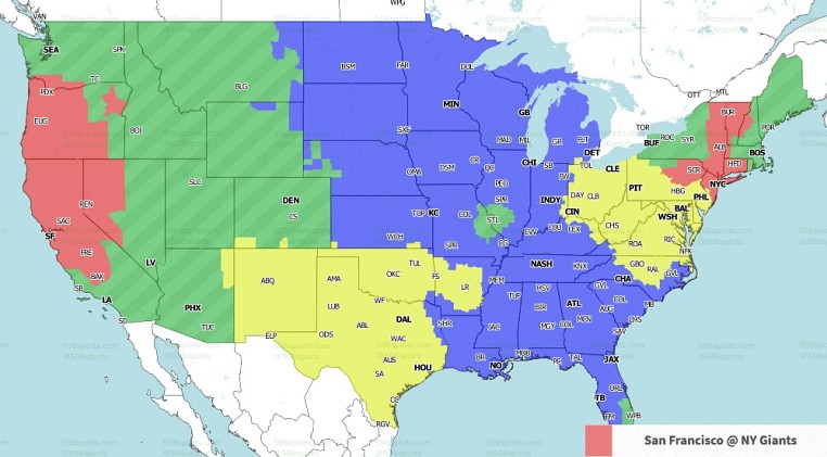 NFL Week 1 broadcast maps